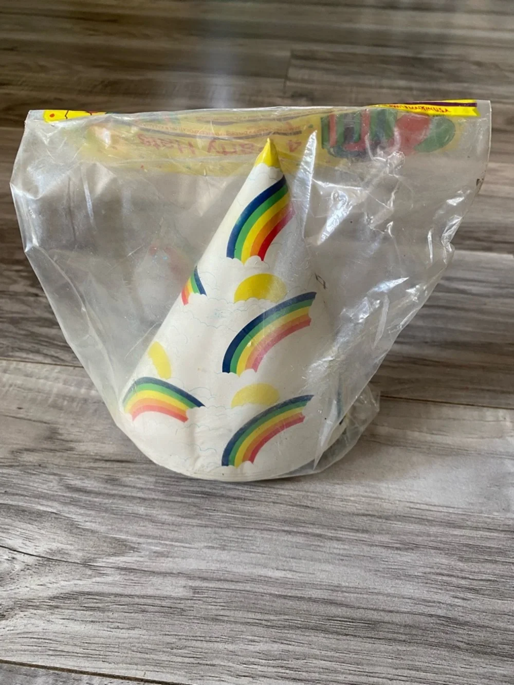 New 1990s Party Hats Rainbow 4 Total Vintage Birthday Fashion Art Made in USA